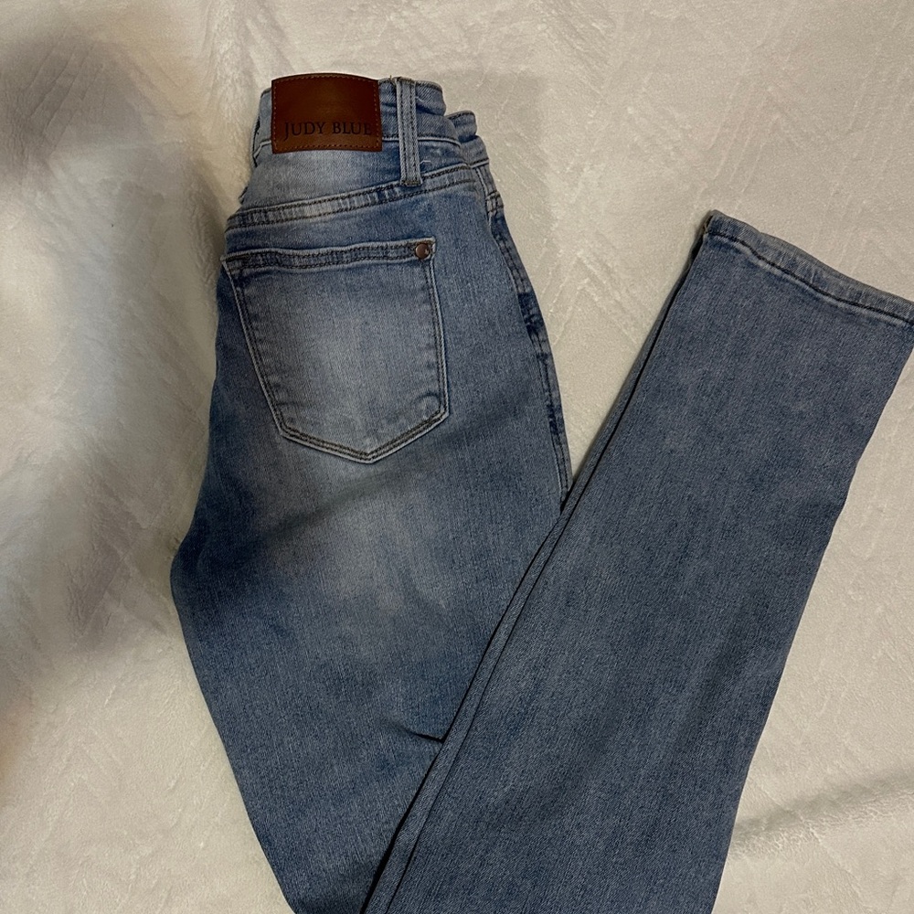 Judy Blue Light Blue Distressed Skinny Jeans - Picture 4 of 4